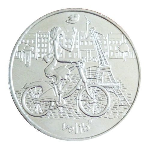 Velib' - La Parisienne et la Tour Eiffel